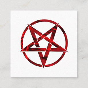 Rode Duivel Pentagram Vierkante Visitekaartje