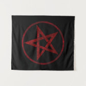 Rode Duivel Pentagram Wandkleed (Voorkant (horizontaal))