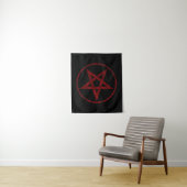 Rode Duivel Pentagram Wandkleed (In situ)