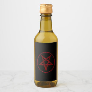 Rode Duivel Pentagram Wijn Etiket