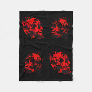 Rode Duivel Schedel Griezeld Kunstwerk Fleece Deken