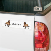 Rode Dun IJslander Bumpersticker (Op Truck)