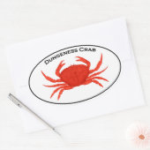 Rode Dungeness Krab Ovaal Logo Ovale Sticker (Envelop)