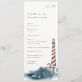 RODE DUSKY BLUE LIGHTHOUSE WEDDING CEREMONY PROGRA MENU (Voorkant)