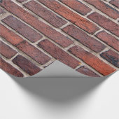 Rode echte bakstenen muur cadeaupapier (Hoek)