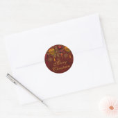 Rode Edelsteen Kerstbal Kerstmis Sticker (Envelop)