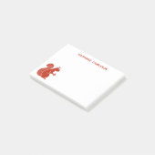 Rode eekhoorn gepersonaliseerde naam post-it® notes (Schuin)