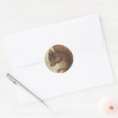 Rode eekhoorn | Hans Hoffmann Ronde Sticker (Envelop)