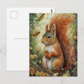 Rode eekhoorn in het Forest Art Briefkaart (Voorkant / Achterkant)