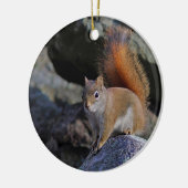 Rode eekhoorn keramisch ornament (Links)