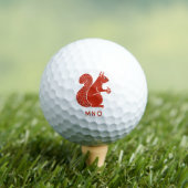 Rode eekhoorn monogram gepersonaliseerd golfballen (Insitu Shirt)