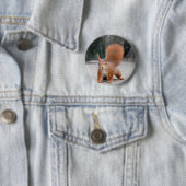 Rode eekhoorn ronde button 5,7 cm (In situ)