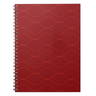 Rode, eenvoudige, elegante, coole golf abstractie notitieboek
