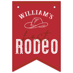 Rode Eerste Rodeo Fotobanner – Westerne Cowboy 1e Vlaggetjes