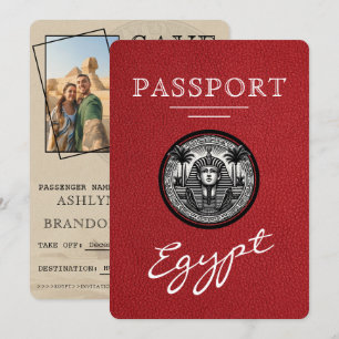 Rode Egyptische Pas Huwelijk Bewaar de Datum Save The Date