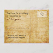 rode  Eiffeltoren Parijse bruiloft RSVP Uitnodiging Briefkaart (Achterkant)