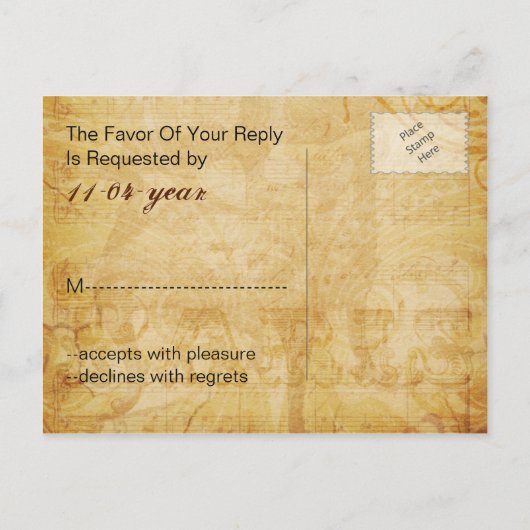 rode  Eiffeltoren Parijse bruiloft RSVP Uitnodiging Briefkaart (Achterkant)