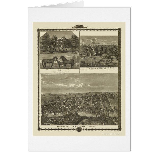 Rode eik, IA Panorama Map - 1875 (Voorkant)