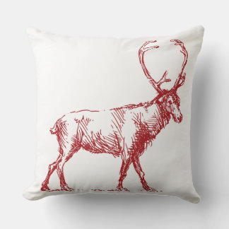 Rode Eland Kerst Rood Vintage Worp Kussen