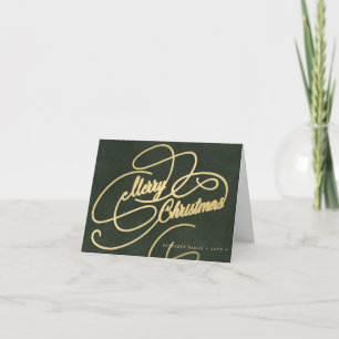 Rode elegant met kerstgoudschrift feestdagen kaart