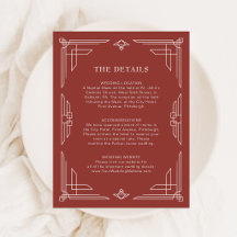 Rode Elegante Klassieke Bruiloftsgastdetails voor