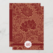 rode elegante retro trouwdag uitnodigingen (Voorkant / Achterkant)