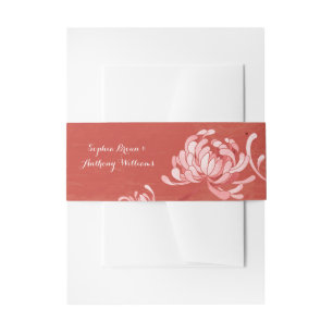 Rode Elegantie Unieke Bloemenbruiloft Uitnodigingen Wikkel