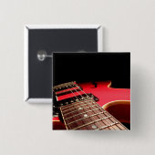 Rode elektrische gitaar vierkante button 5,1 cm (Voorkant /achterkant)