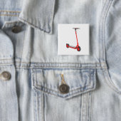 Rode elektrische scooter vierkante button 5,1 cm (In situ)
