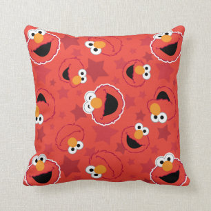 Rode Elmo Gezichten Patroon Kussen