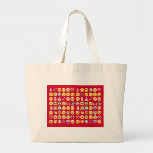 rode emoji grote tote bag