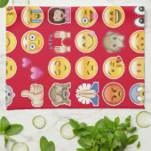 rode emoji theedoek (Gevouwen)