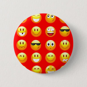 rode emoji's ronde button 5,7 cm