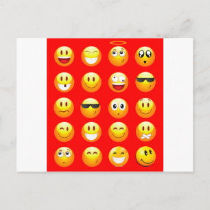 rode emojs briefkaart