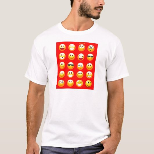 rode emojs t-shirt (Voorkant)