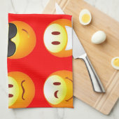 rode emojs theedoek (Quarter Fold)