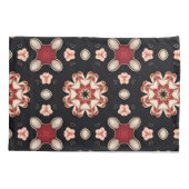 Rode en beige geometrische bloem kussensloop (Achterkant)