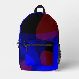 Rode en blauwe abstracte kunst 601 bedrukte rugzak