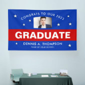 Rode en blauwe Afstuderen Custo Spandoek (Beurs)