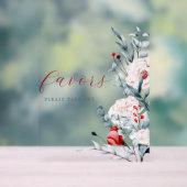 Rode en Blauwe Bloem Bloemen Huwelijksgunst Acryl Bord (Neutraal)