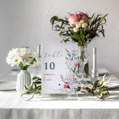 Rode en Blauwe Bloem Bloemen Trouwtafel Nummer