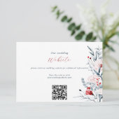 Rode En Blauwe Bloem Bloemstuk Bruiloft Website QR Informatiekaartje (Staand voorkant)