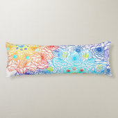 Rode en blauwe bloemen lichaamskussen (Achterkant)