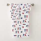 Rode en blauwe bokshandschoenen Boxer Bad Handdoek (Insitu)