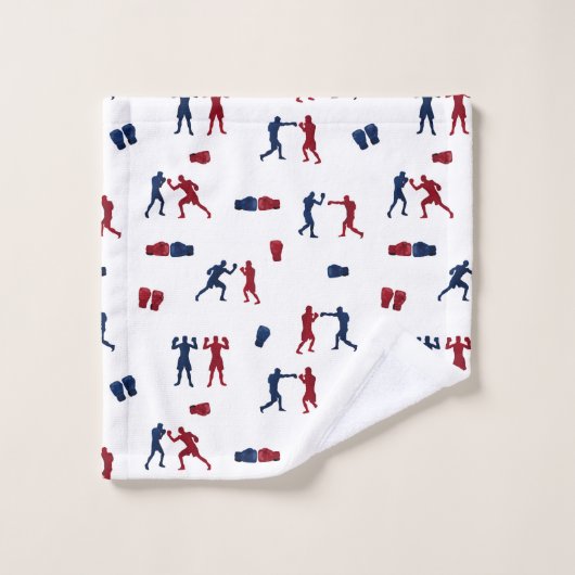 Rode en blauwe bokshandschoenen Boxer Bad Handdoek (Wasdoekje)