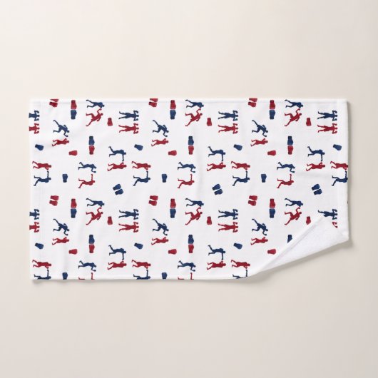 Rode en blauwe bokshandschoenen Boxer Bad Handdoek (Handdoek)