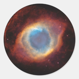 Rode en Blauwe Helix Nebula NGC 7293 Planetaire Mi Ronde Sticker