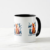 Rode en blauwe katten mok (Voorkant rechts)