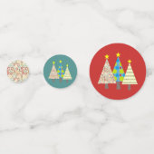 Rode en blauwe kerstboom confetti (Voorkanten)