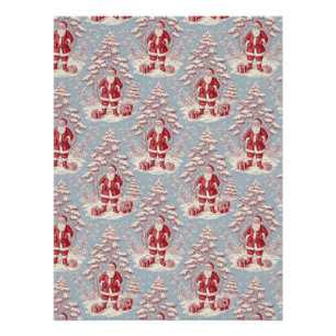 Rode en Blauwe Kerstman Toile Chinoiserie Perfect Poster